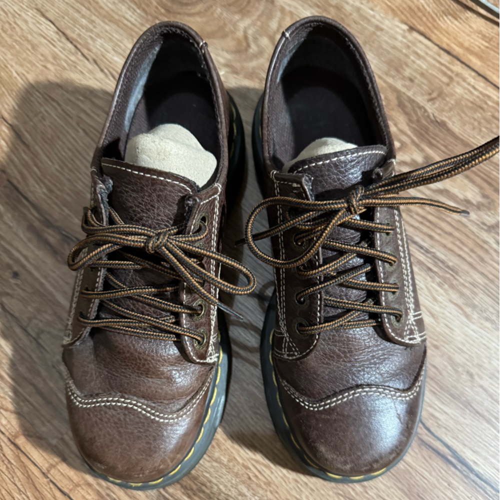 Dr. Marten Brown Leather Women's Lace Up Platform Shoes Size 38EU 5UK